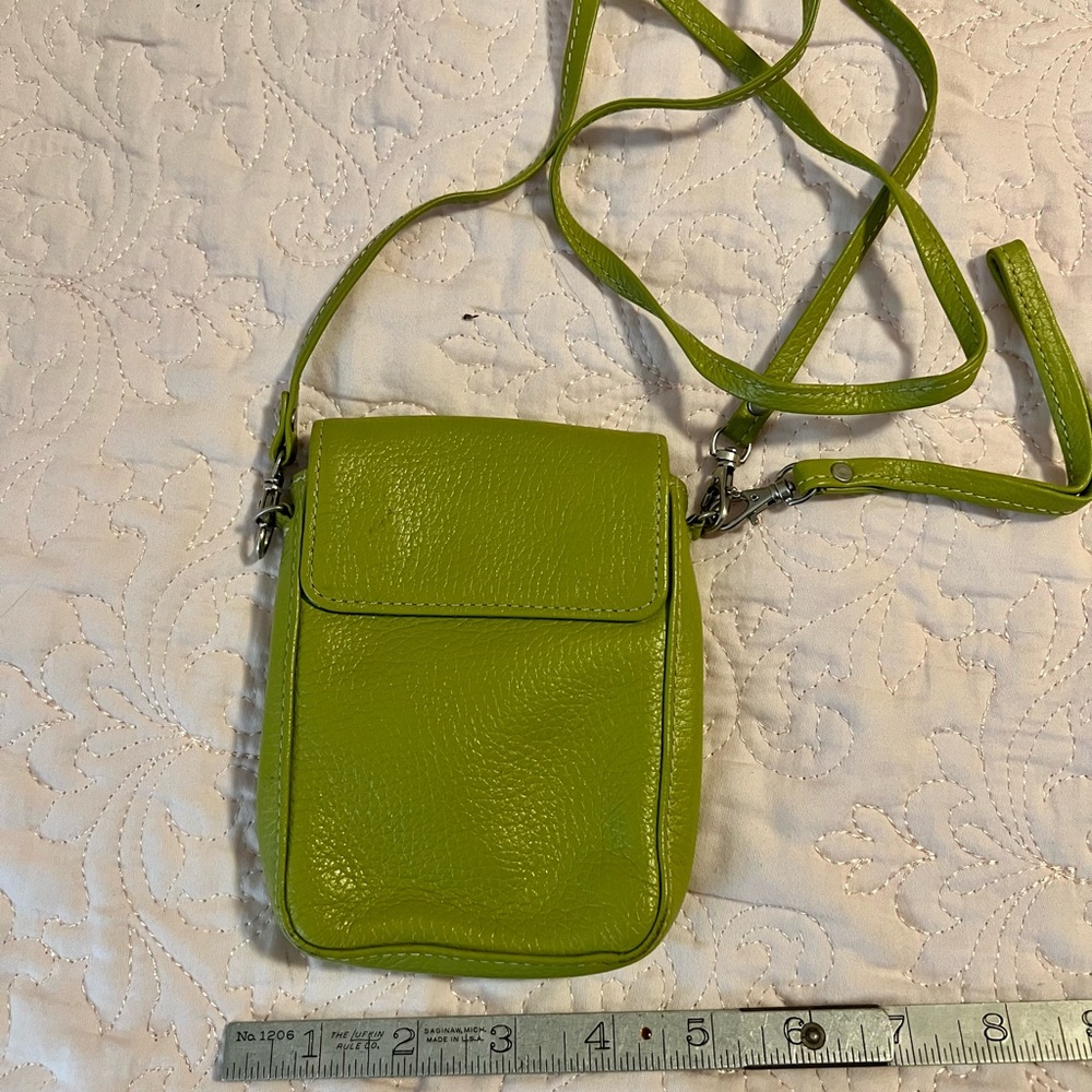 Cute green cross body tech bag